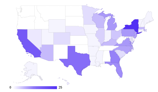 Map of 201 Participants